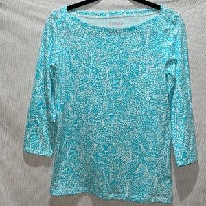 LILLY PULITZER • Blue & White Top